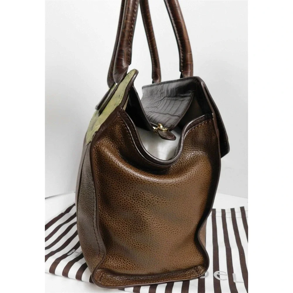 Henri‎ Bendel Snake Embossed Leather Satchel Bag